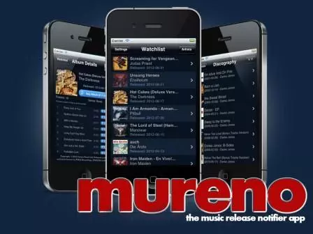 mureno - the music release notifier app für iPhone